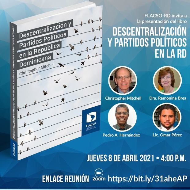 Invitación del lanzamiento del libro “Descentralización y Partidos Políticos en la República Dominicana”.