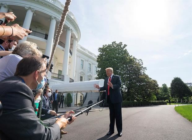 En la imagen, el presidente de los EE.UU., Donald J. Trump en una rueda de prensa en la Casa Blanca. 