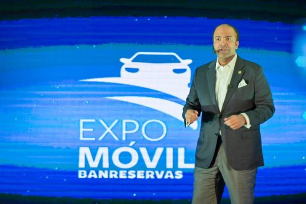 El administrador general de Banreservas, Samuel Pereyra, ofrece los detalles sobre Expomóvil Banreservas 2022 en su lanzamiento. 
