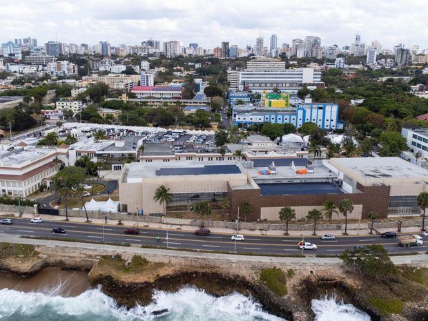 Fotografía aérea de la Cancillería de República Dominicana, en donde se llevará a cabo la XXVIII Cumbre Iberoamericana Jefes y Jefas de Estado y de Gobierno,este 22 de marzo de 2023.
