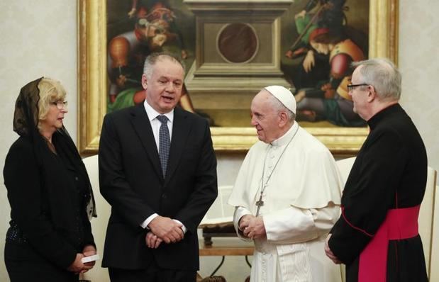 El papa Francisco se reúne con el presidente de Eslovaquia, Andrej Kiska, hoy en el Vaticano