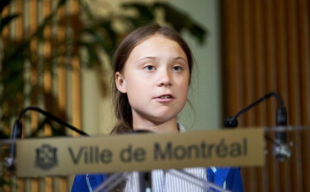 Fotografía tomada el pasado 27 de septiembre en la que se registró a la joven activista medioambiental sueca Greta Thunberg, durante una intervención ante las autoridades de Montreal (Canadá).