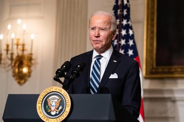 El presidente de Estados Unidos, Joe Biden, fue registrado este miércoles al presentar su plan para atender la crisis climática, en la Casa Blanca, en Washington DC, EE.UU.