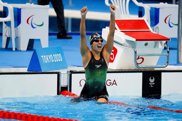 La española Michelle Alonso revalidó por tercera vez la medalla de oro en la prueba de los 100 metros braza, clase SB14 de discapacidad intelectual, en los Juegos Paralímpicos de Tokio,