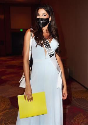 Miss Colombia 2020, Laura Victoria Olascuaga, a su llegada el 7 de mayo al Seminole Hard Rock Hotel & Casino en Hollywood, Florida (EE.UU.).