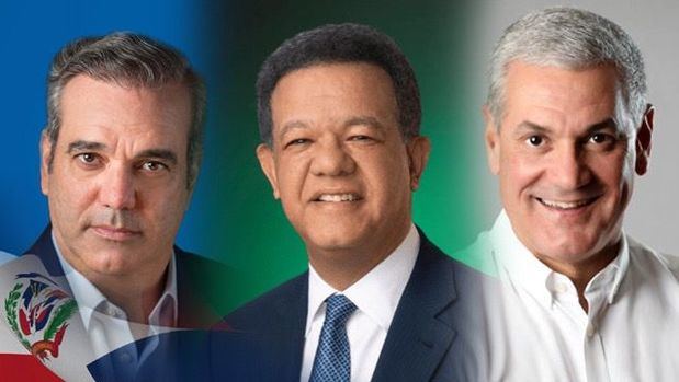 Candidatos a la presidencia, Luis Abinader, Leonel Fernández y Gonzalo Castillo.