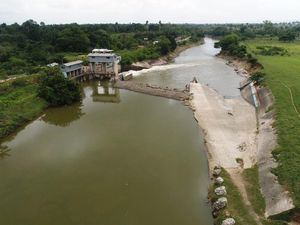 La obra de toma de los sistemas de riego Aglipo está en el río Yuna.