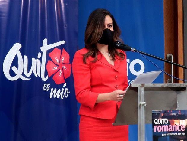 Fotografía de archivo de la gerenta de Quito Turismo, Carla Cárdenas, durante el lanzamiento del producto turístico 'Quito Romance', el 12 de noviembre de 2020 en Quito, Ecuador.