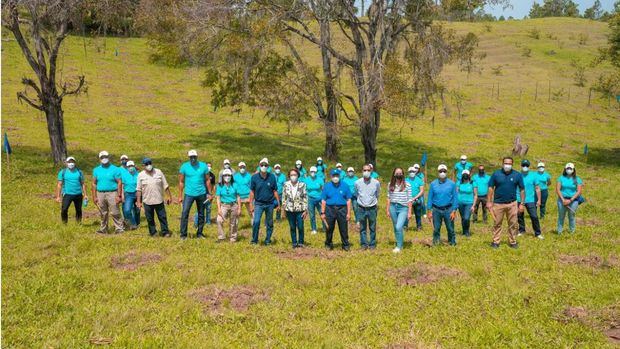 Los empleados voluntarios sembraron un total de 1,500 árboles en terrenos del Plan Sierra, en San José de las Matas, provincia Santiago.