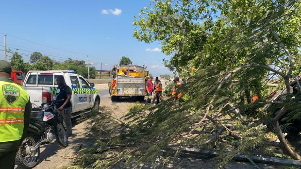 911 coordina asistencia tras deslizamiento de camión en La Vega