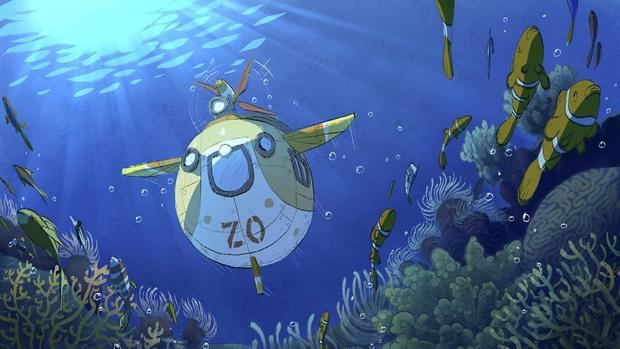 Fotograma de la animación española 'Zoey Oceans', de la productora Studio Kimchi, inspirada en el accidente de un carguero en los años 90.