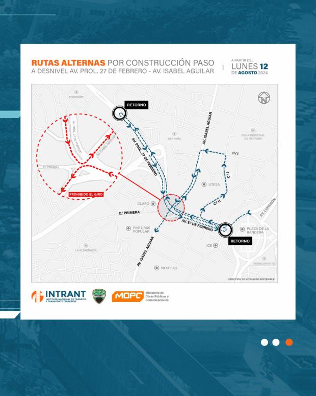 Rutas alternas por construcción de paso a desnivel en la 27 de Febrero con Isabel Aguiar