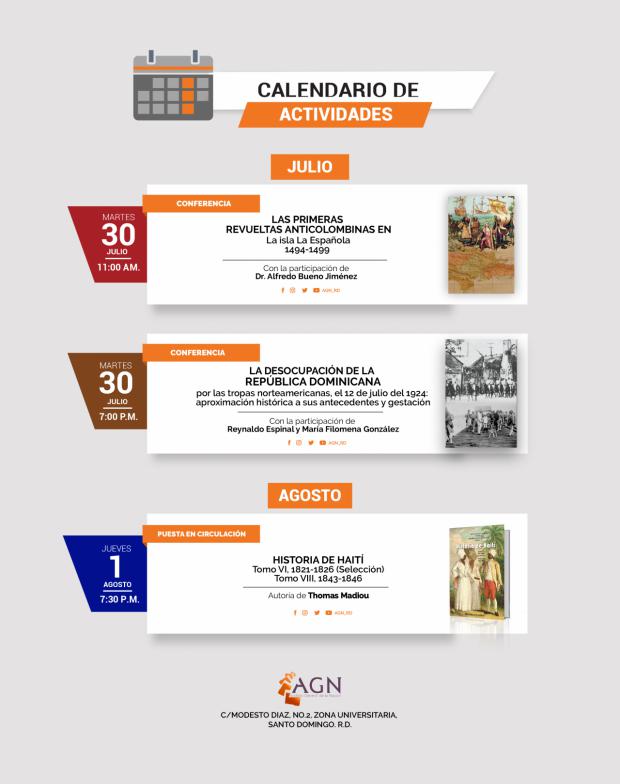 Calendario de actividades AGN