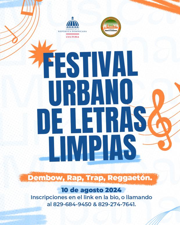 Cultura y Fundación Escoba celebrarán Festival de Música Urbana Letras Limpias