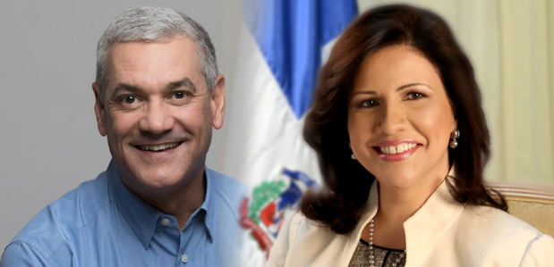 candidato presidencial por el PLD, Gonzalo Castillo, y su compañera de boleta, Margarita Cedeño.