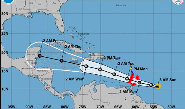 Beryl sube a huracán de categoría 4 'extremadamente peligroso'.
