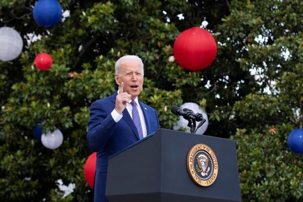 El presidente de Estados Unidos, Joe Biden, habla durante la celebración del Día de la Independencia en la Casa Blanca, en Washington, EE.UU. el 4 de julio 2021.

