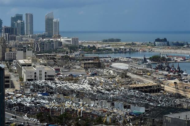 Vista de la ciudad de Beirut tras la explosión del pasado día 4. 