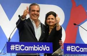 Luis Rodolfo Abinader Corona y Raquel Peña Rodríguez, Presidente y Vicepresidenta Constitucional de la República.