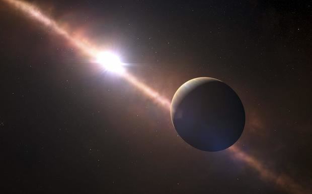 Imagen facilitada por el Observatorio Europeo Austral (ESO) de una impresión artística de un exoplaneta (planetas que se encuentran fuera del Sistema Solar).