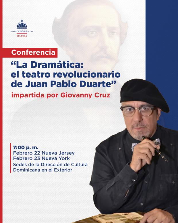 Giovanny Cruz disertará en EE. UU. sobre el teatro revolucionario de Duarte