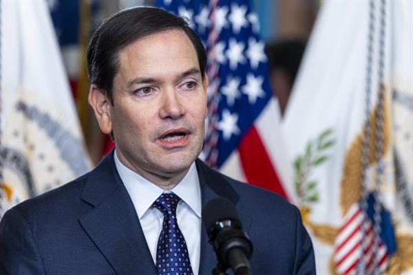 Fotografía de archivo en la que se registró al secretario de Estado estadounidense, Marco Rubio, en Washington DC (EE.UU.). 