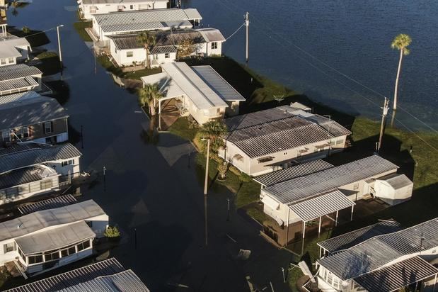 Vista, este 2 de octubre de 2022, de los estragos causados por el huracán Ian en South Daytona Beach, Florida.
