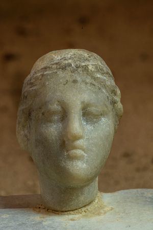 El hallazgo más relevante es el busto en mármol blanco de una reina ptolemaica que por el contexto donde ha sido encontrada podría indicar ser Cleopatra VII.