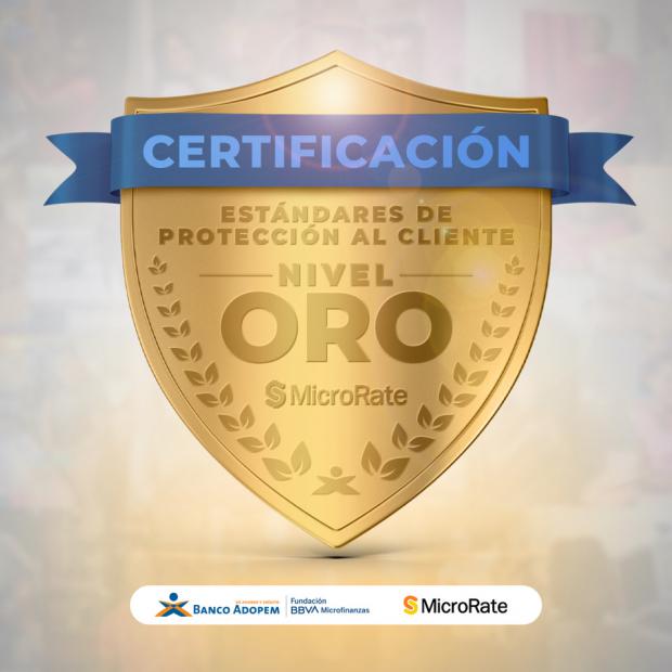 Banco Adopem recibe calificación oro de MicroRate