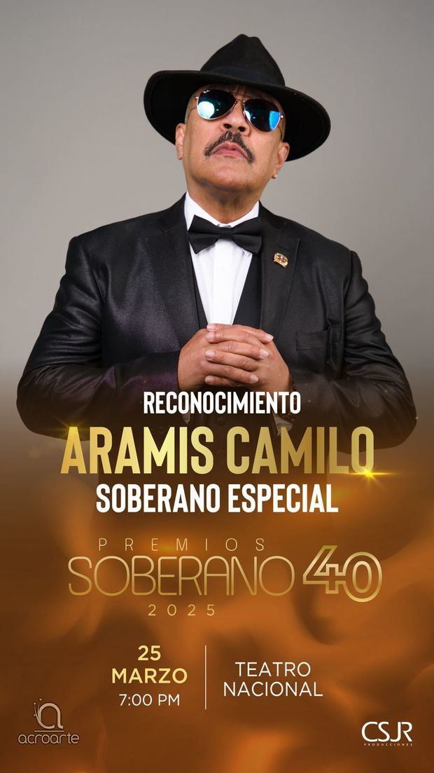 Aramis Camilo será reconocido por Acroarte con un Soberano Especial.