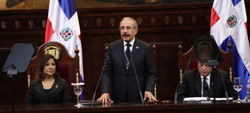 Presidente Danilo Medina durante su discurso donde resalta aportes de la Cuenta Única del Tesoro a la trasparencia en su discurso ante la Asamblea Nacional.